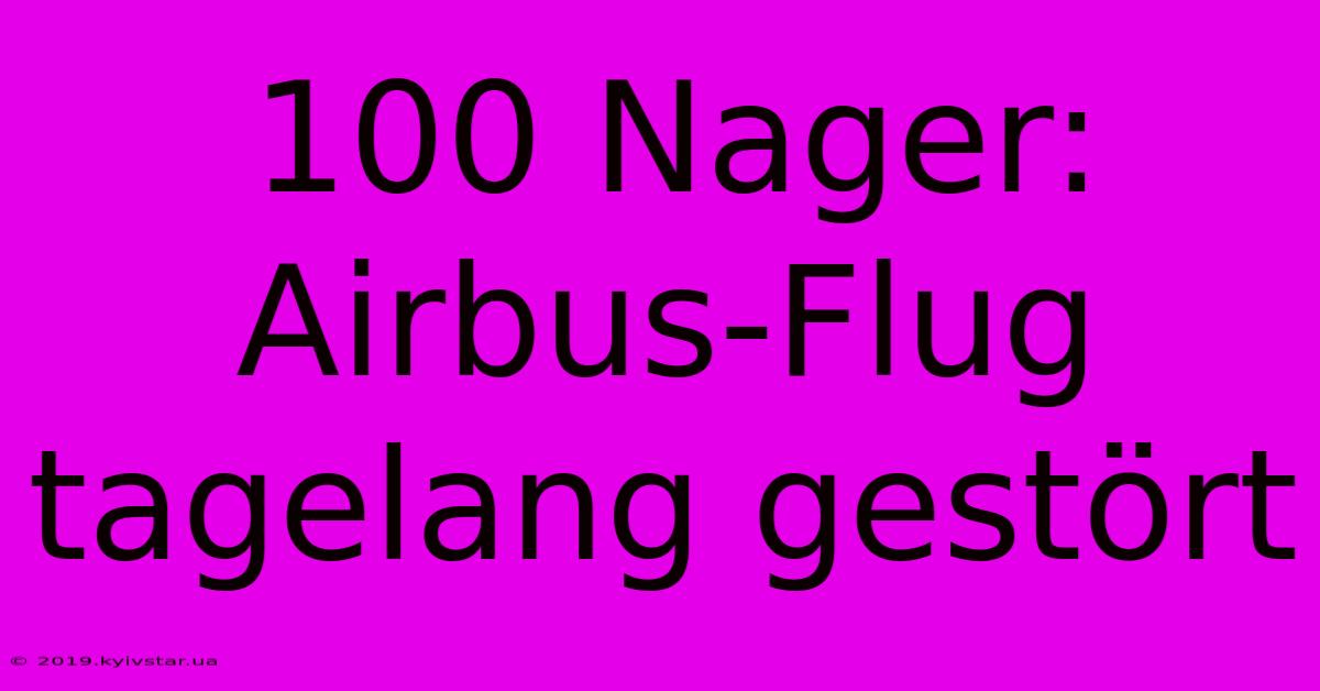 100 Nager: Airbus-Flug Tagelang Gestört