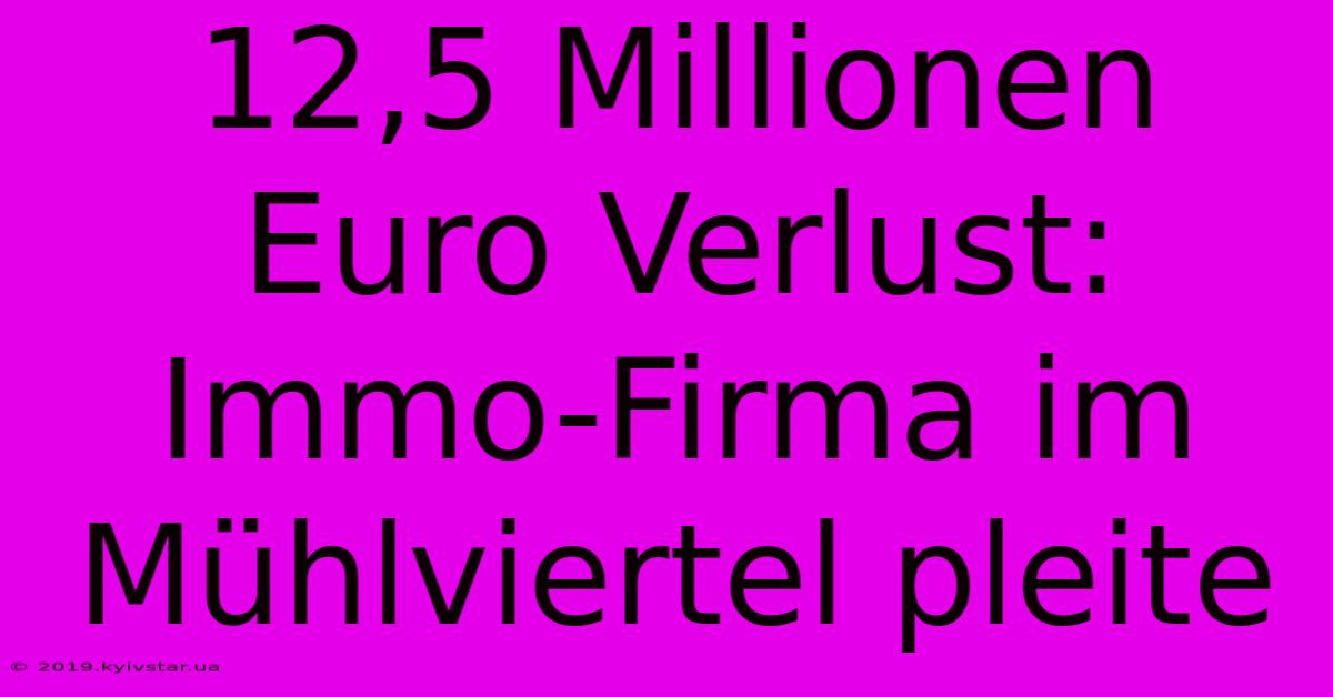 12,5 Millionen Euro Verlust: Immo-Firma Im Mühlviertel Pleite