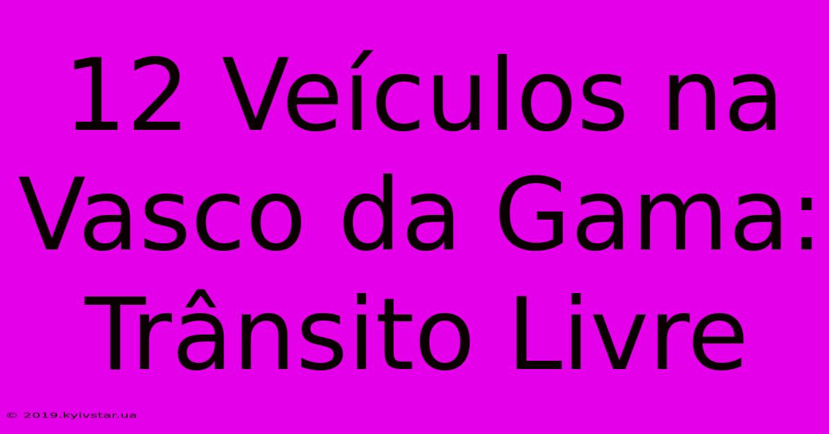 12 Veículos Na Vasco Da Gama: Trânsito Livre