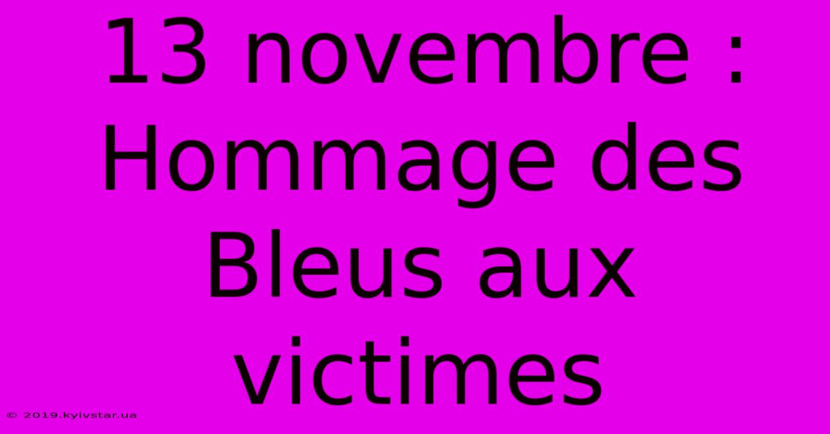 13 Novembre : Hommage Des Bleus Aux Victimes