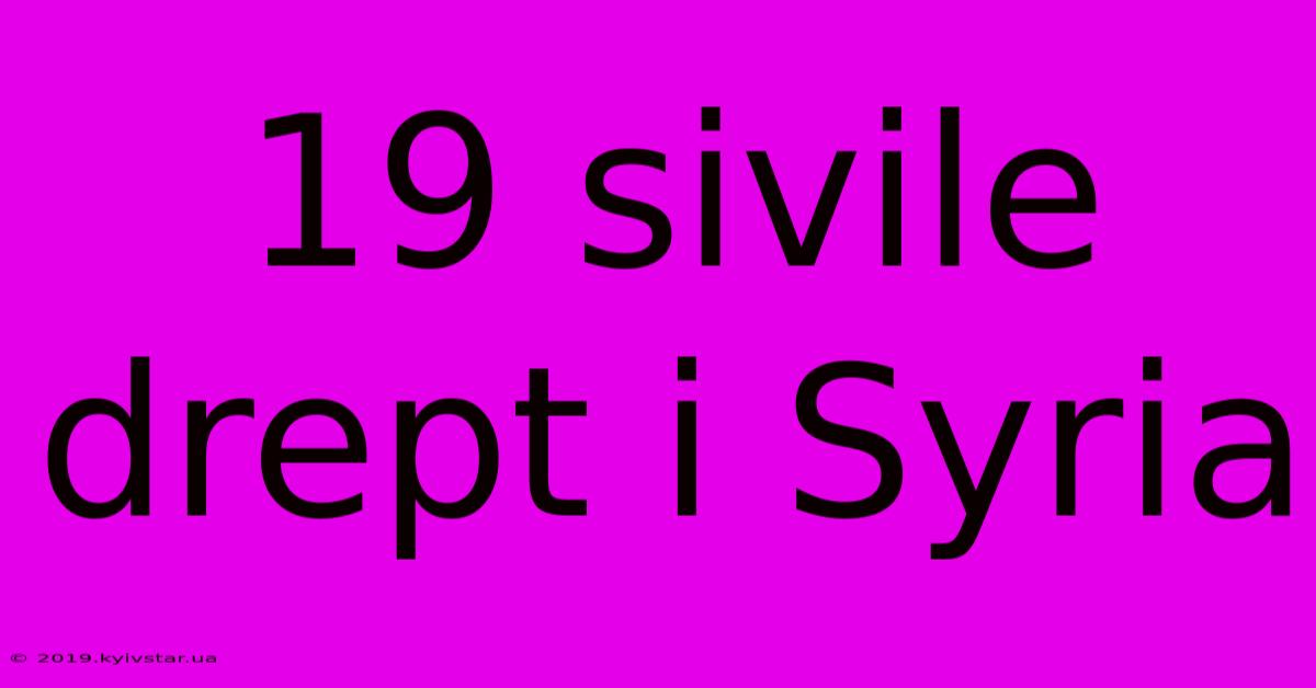 19 Sivile Drept I Syria