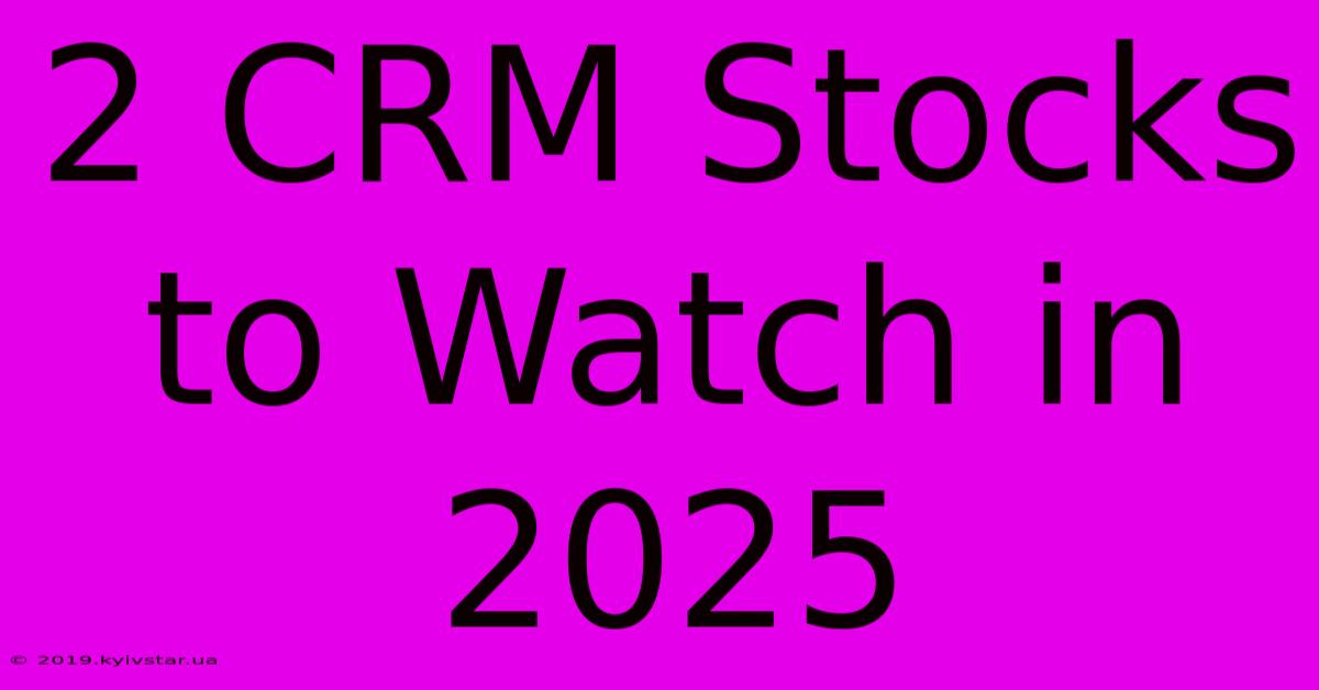 2 CRM Stocks To Watch In 2025