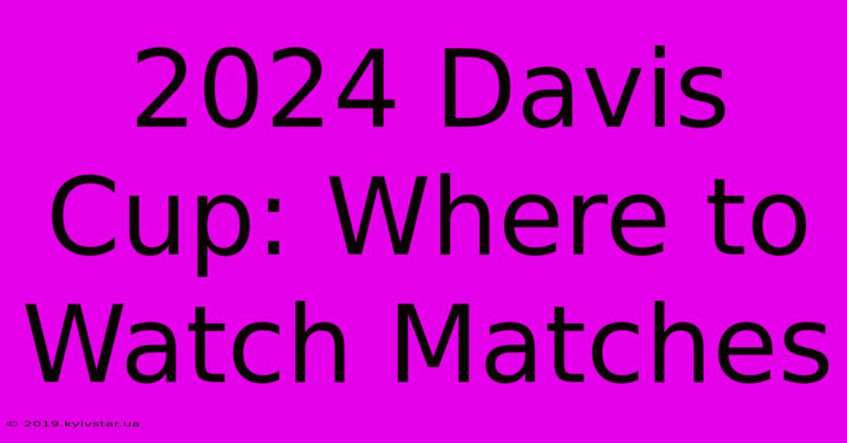 2024 Davis Cup: Where To Watch Matches