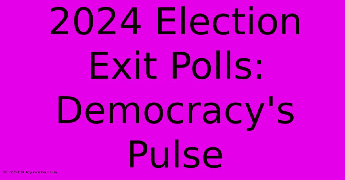 2024 Election Exit Polls: Democracy's Pulse