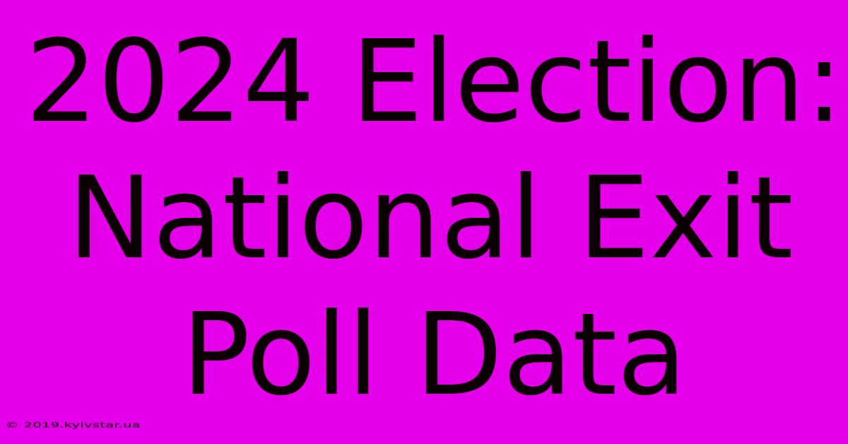 2024 Election: National Exit Poll Data 