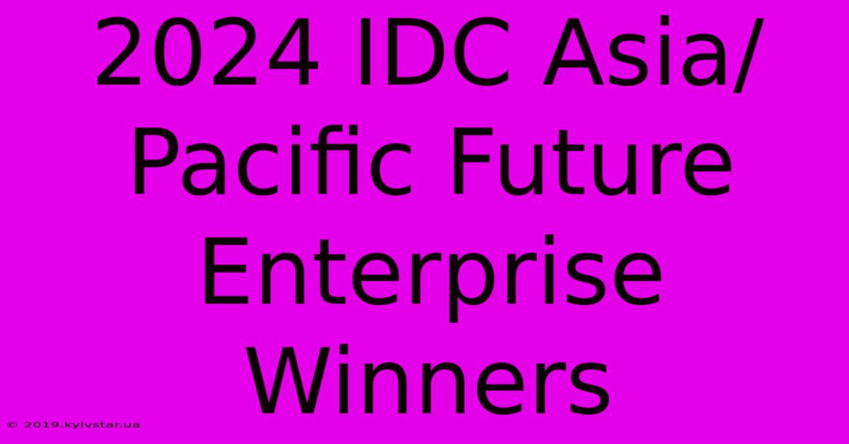 2024 IDC Asia/Pacific Future Enterprise Winners