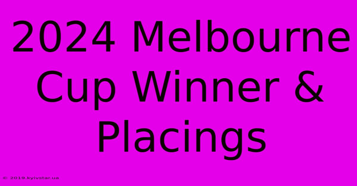 2024 Melbourne Cup Winner & Placings