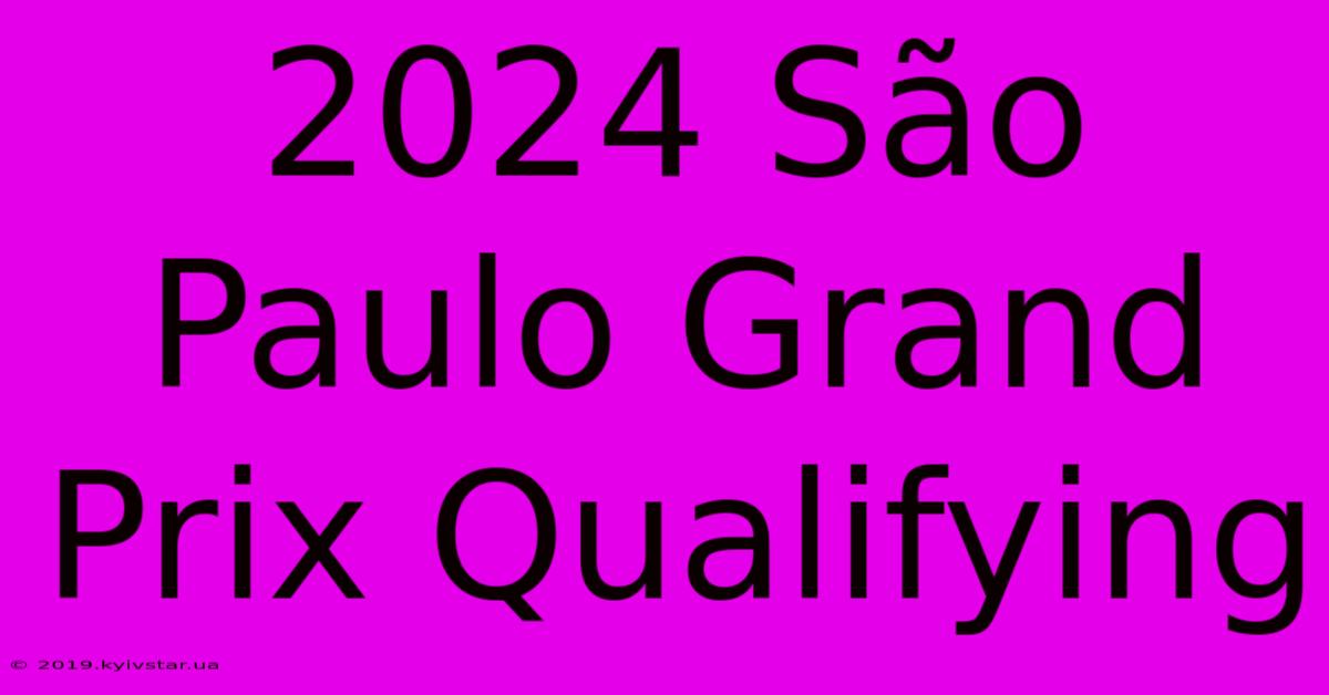 2024 São Paulo Grand Prix Qualifying