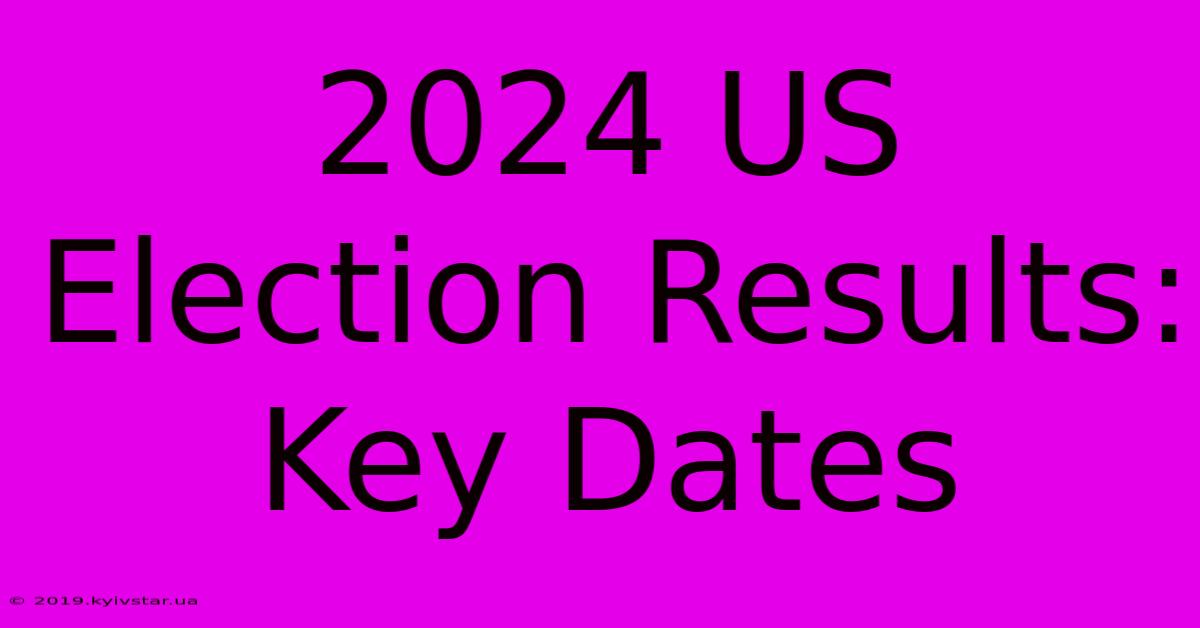 2024 US Election Results: Key Dates