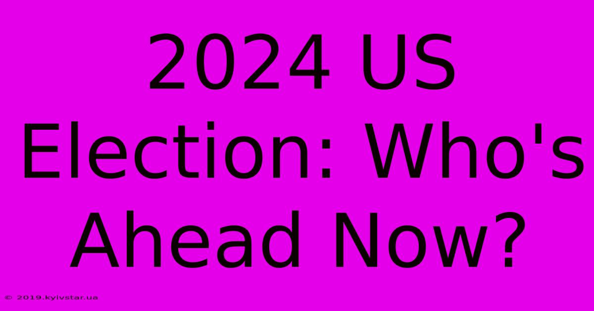 2024 US Election: Who's Ahead Now?