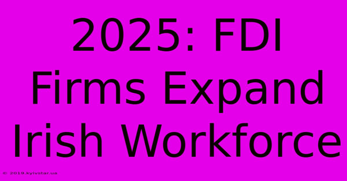 2025: FDI Firms Expand Irish Workforce