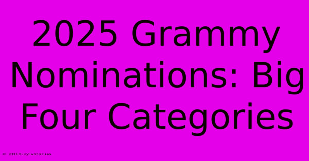 2025 Grammy Nominations: Big Four Categories