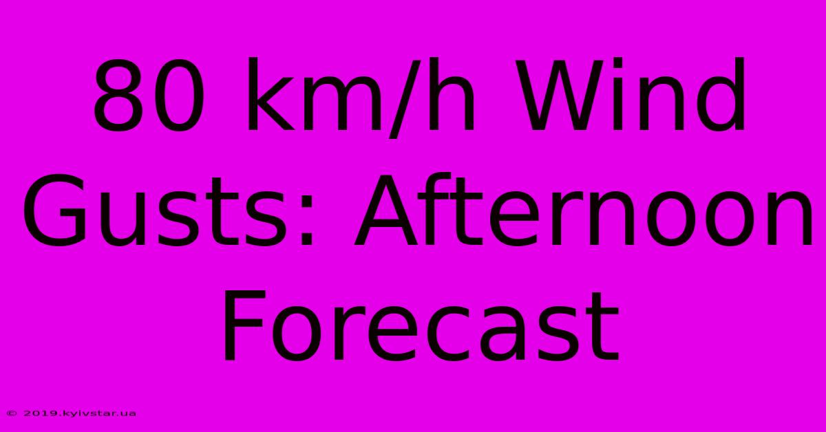 80 Km/h Wind Gusts: Afternoon Forecast 