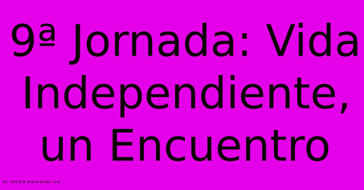 9ª Jornada: Vida Independiente, Un Encuentro