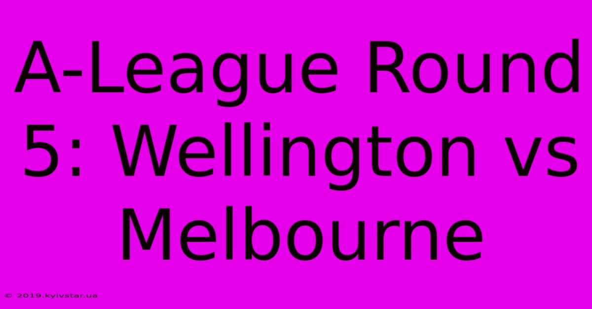 A-League Round 5: Wellington Vs Melbourne