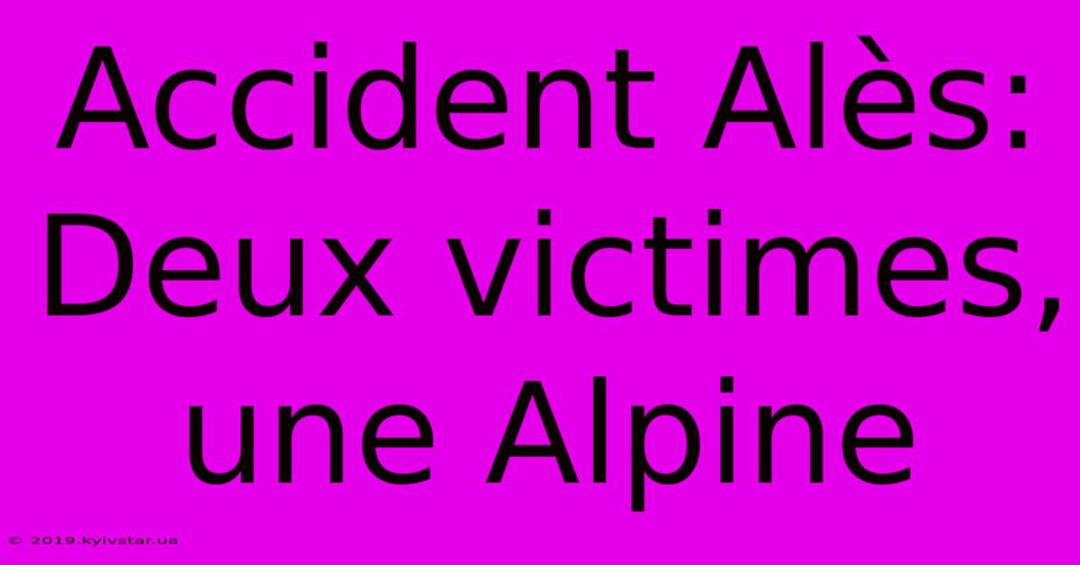 Accident Alès: Deux Victimes, Une Alpine