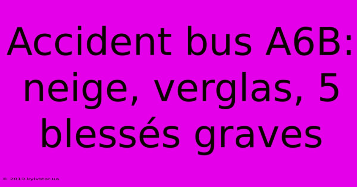 Accident Bus A6B: Neige, Verglas, 5 Blessés Graves