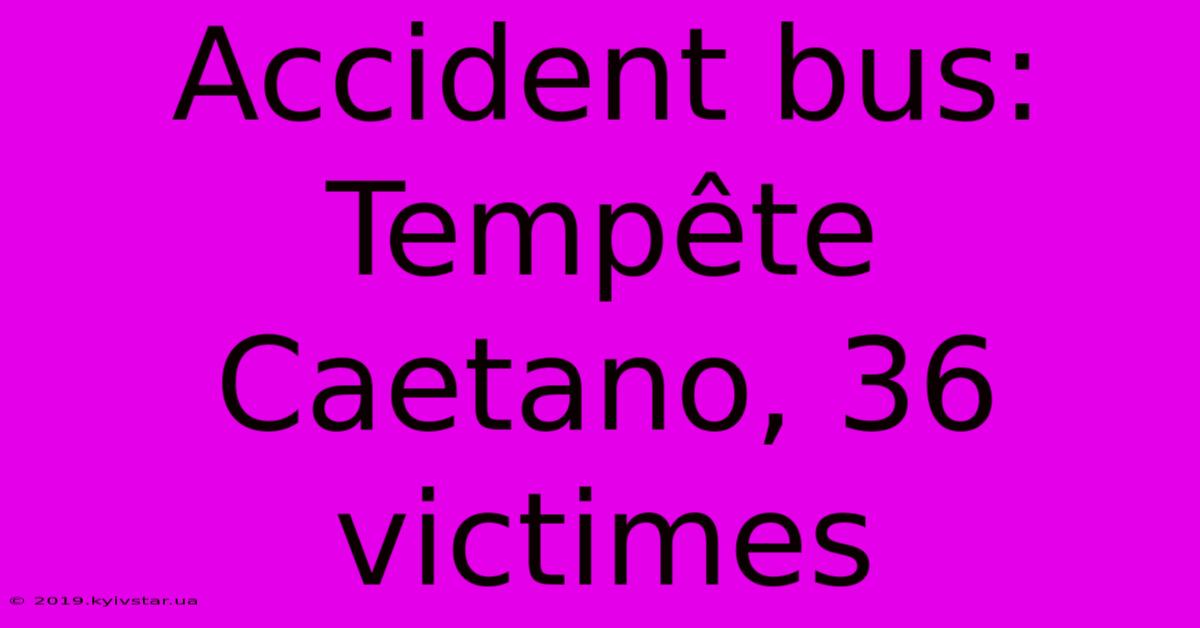 Accident Bus: Tempête Caetano, 36 Victimes