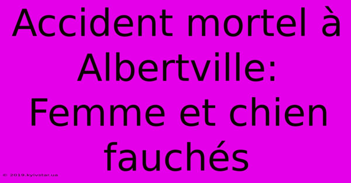 Accident Mortel À Albertville: Femme Et Chien Fauchés