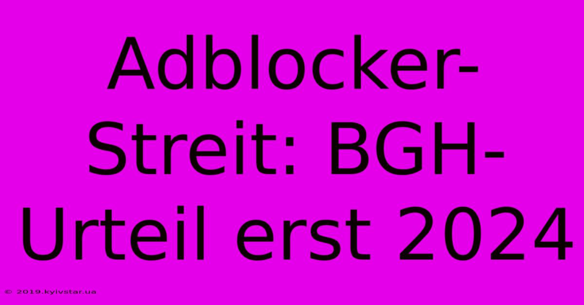 Adblocker-Streit: BGH-Urteil Erst 2024