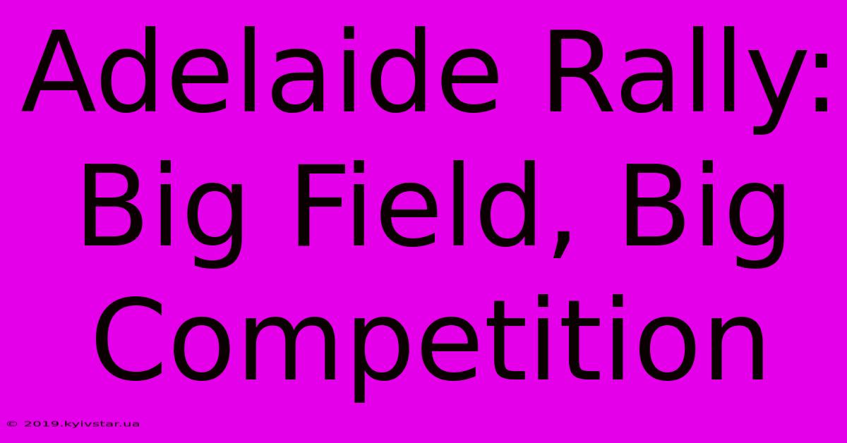 Adelaide Rally: Big Field, Big Competition 