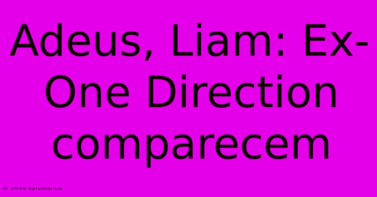 Adeus, Liam: Ex-One Direction Comparecem