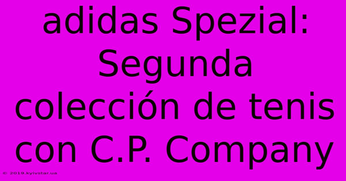 Adidas Spezial: Segunda Colección De Tenis Con C.P. Company 