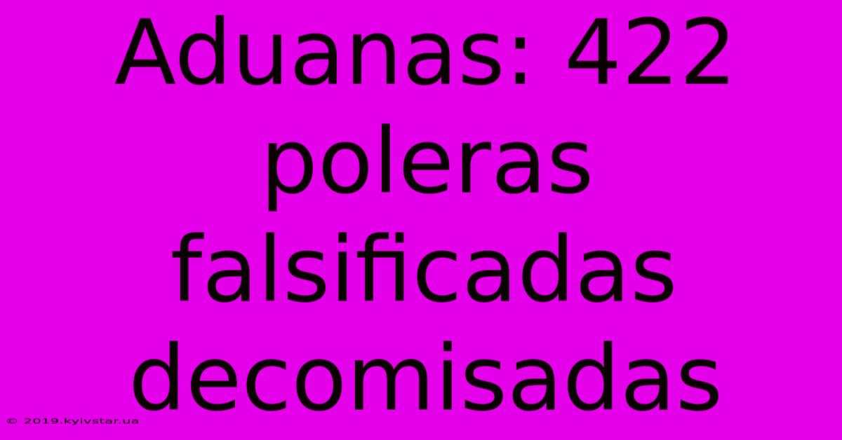 Aduanas: 422 Poleras Falsificadas Decomisadas