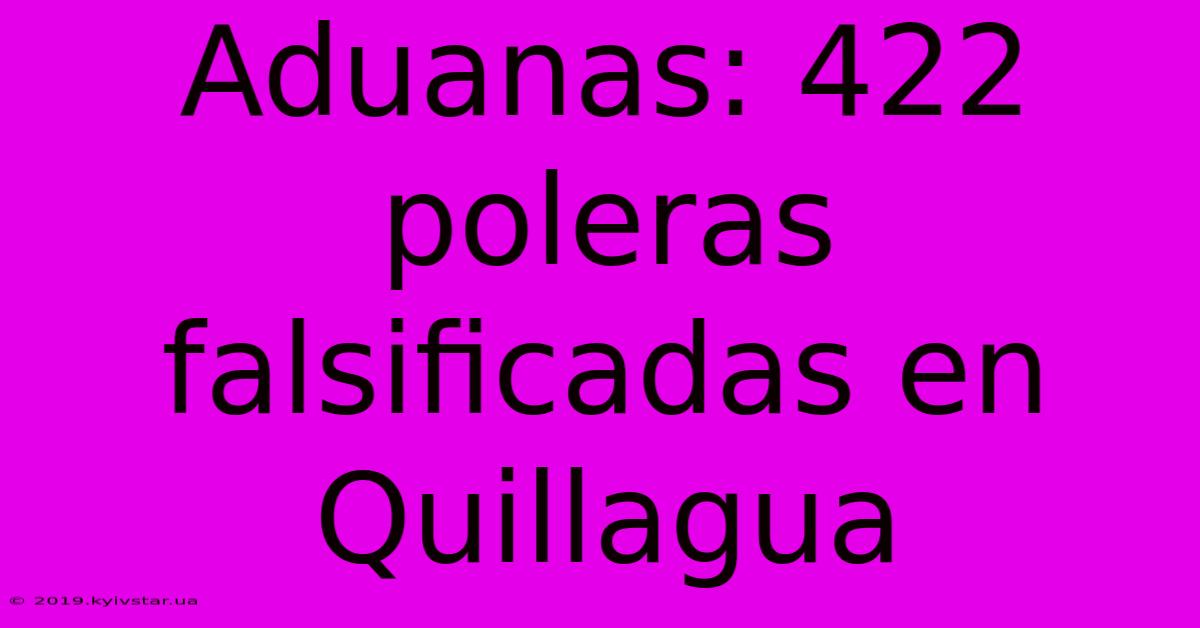 Aduanas: 422 Poleras Falsificadas En Quillagua