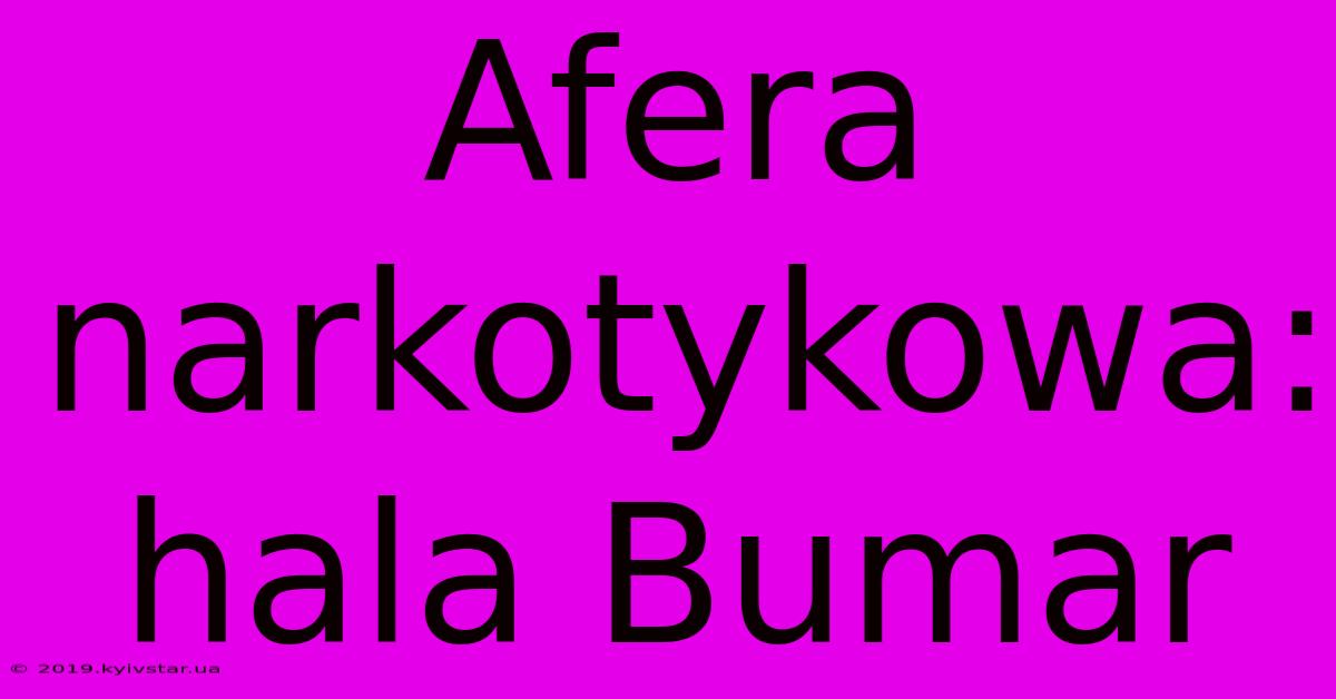 Afera Narkotykowa: Hala Bumar