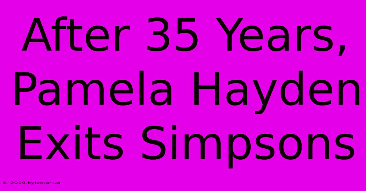 After 35 Years, Pamela Hayden Exits Simpsons