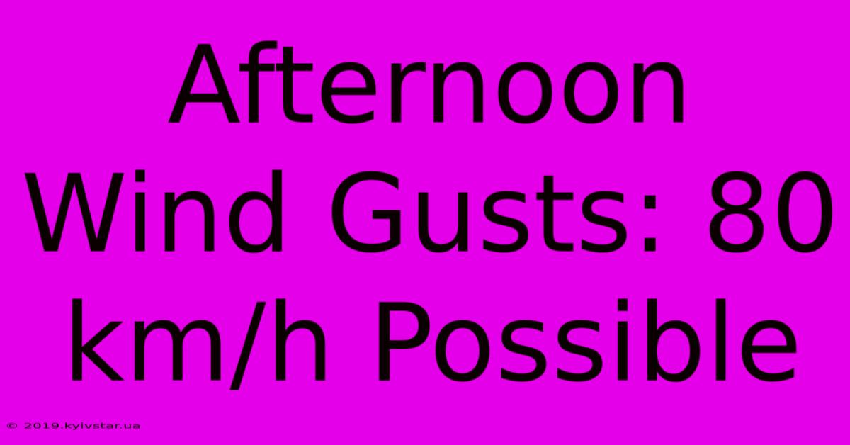 Afternoon Wind Gusts: 80 Km/h Possible