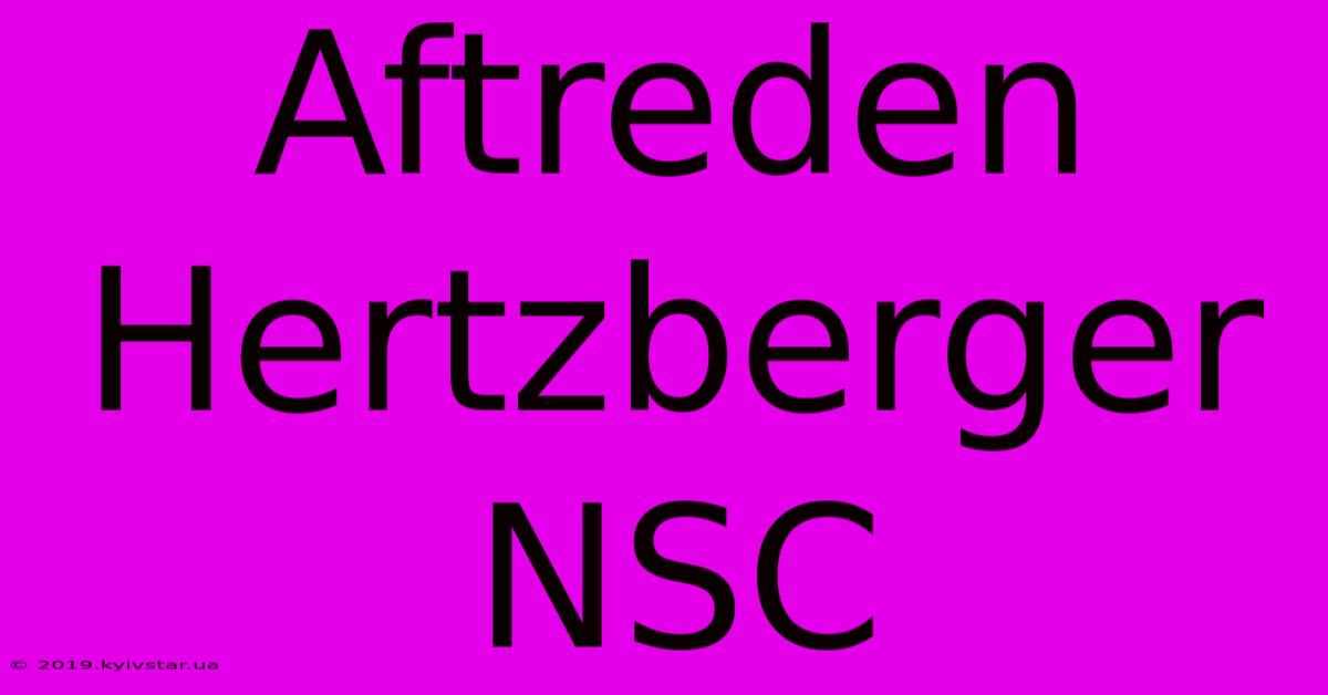 Aftreden Hertzberger NSC