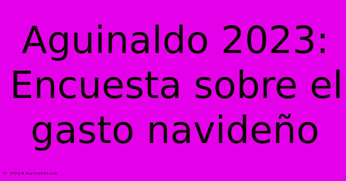 Aguinaldo 2023: Encuesta Sobre El Gasto Navideño