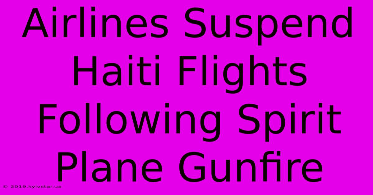 Airlines Suspend Haiti Flights Following Spirit Plane Gunfire