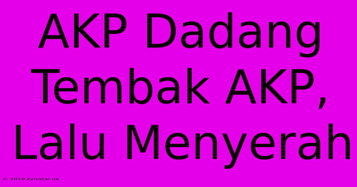 AKP Dadang Tembak AKP, Lalu Menyerah