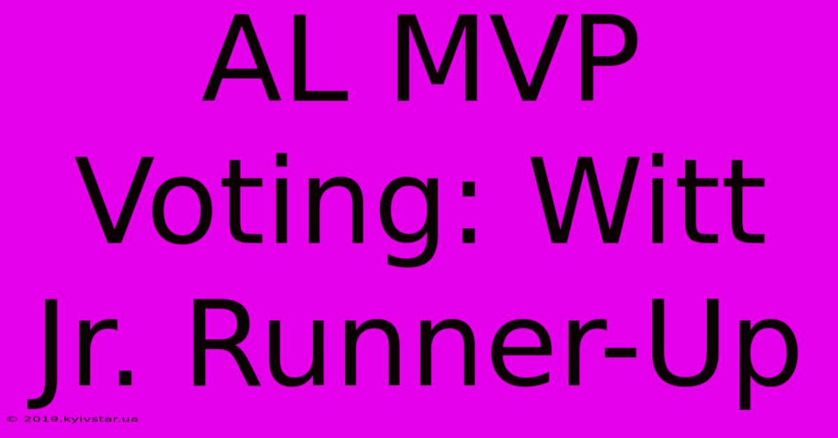 AL MVP Voting: Witt Jr. Runner-Up