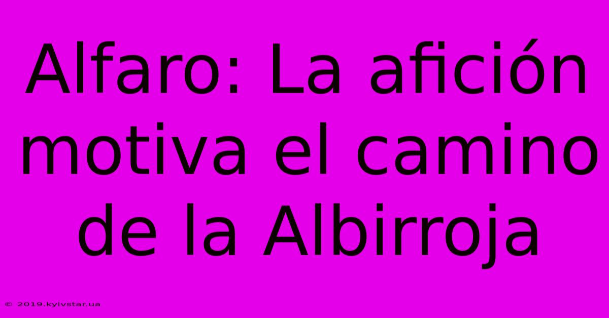 Alfaro: La Afición Motiva El Camino De La Albirroja 