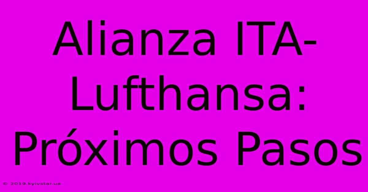 Alianza ITA-Lufthansa: Próximos Pasos