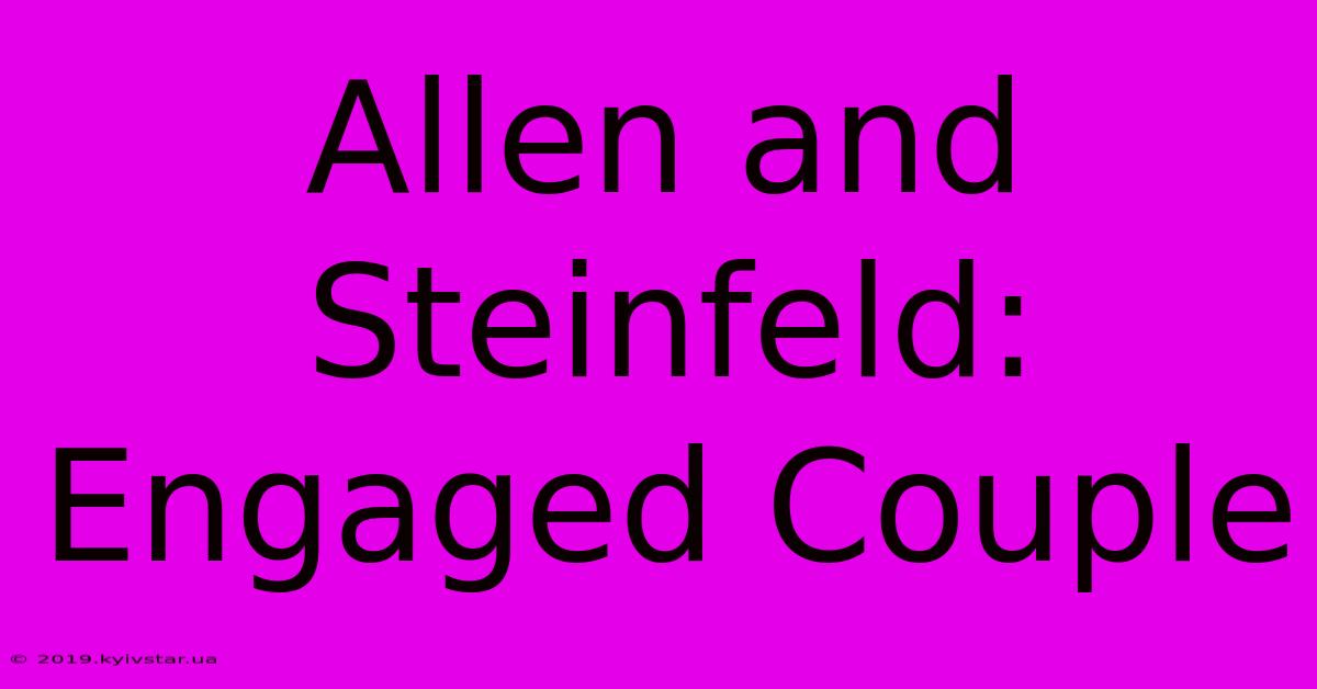 Allen And Steinfeld: Engaged Couple