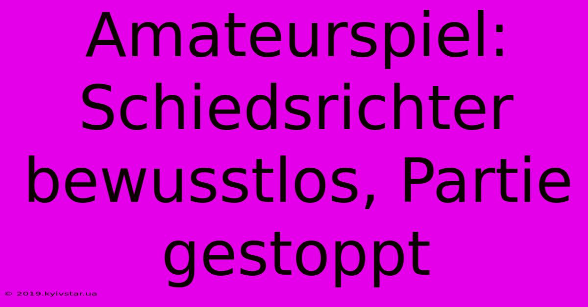 Amateurspiel: Schiedsrichter Bewusstlos, Partie Gestoppt