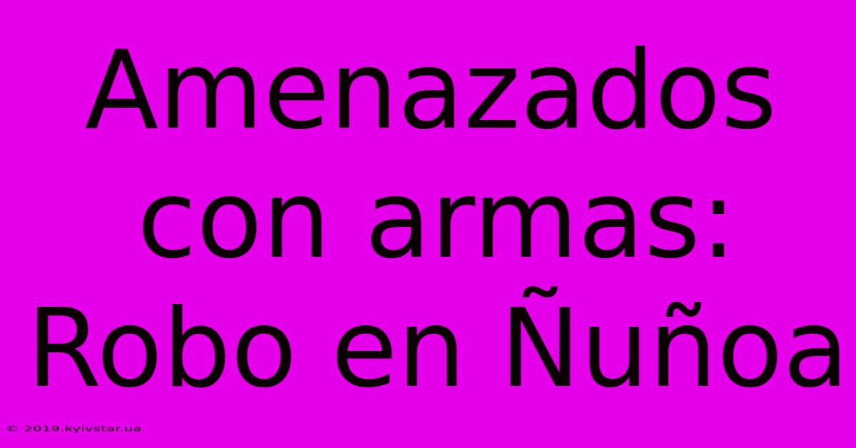 Amenazados Con Armas: Robo En Ñuñoa