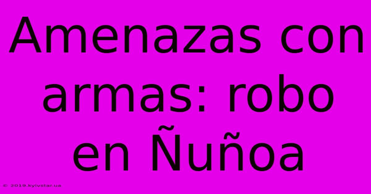 Amenazas Con Armas: Robo En Ñuñoa