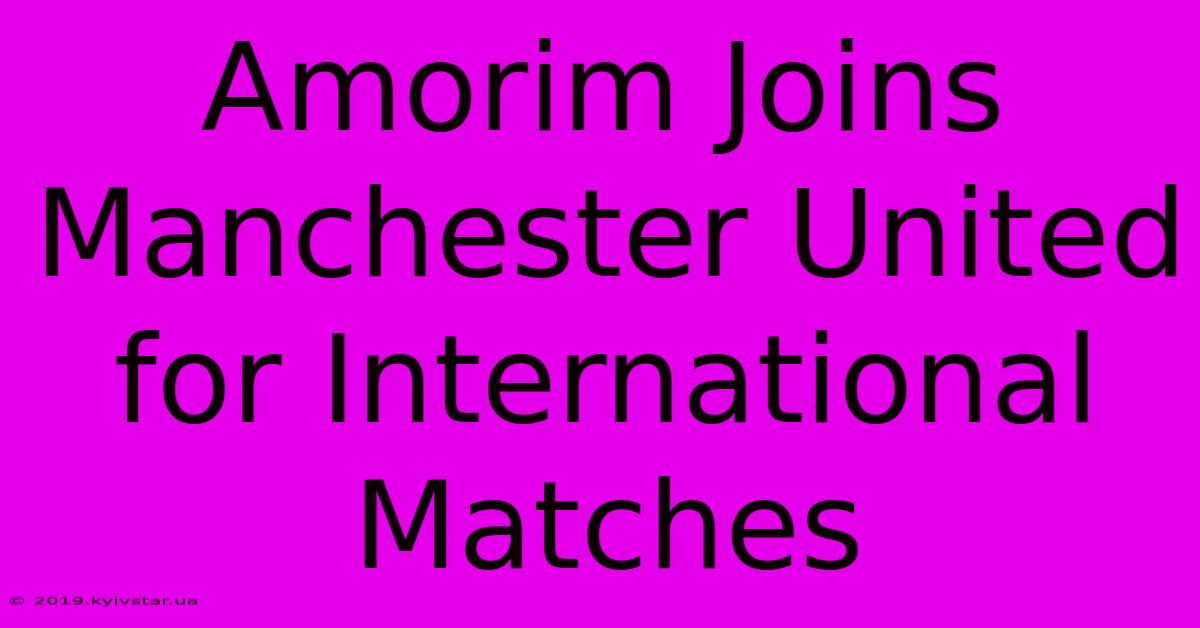 Amorim Joins Manchester United For International Matches