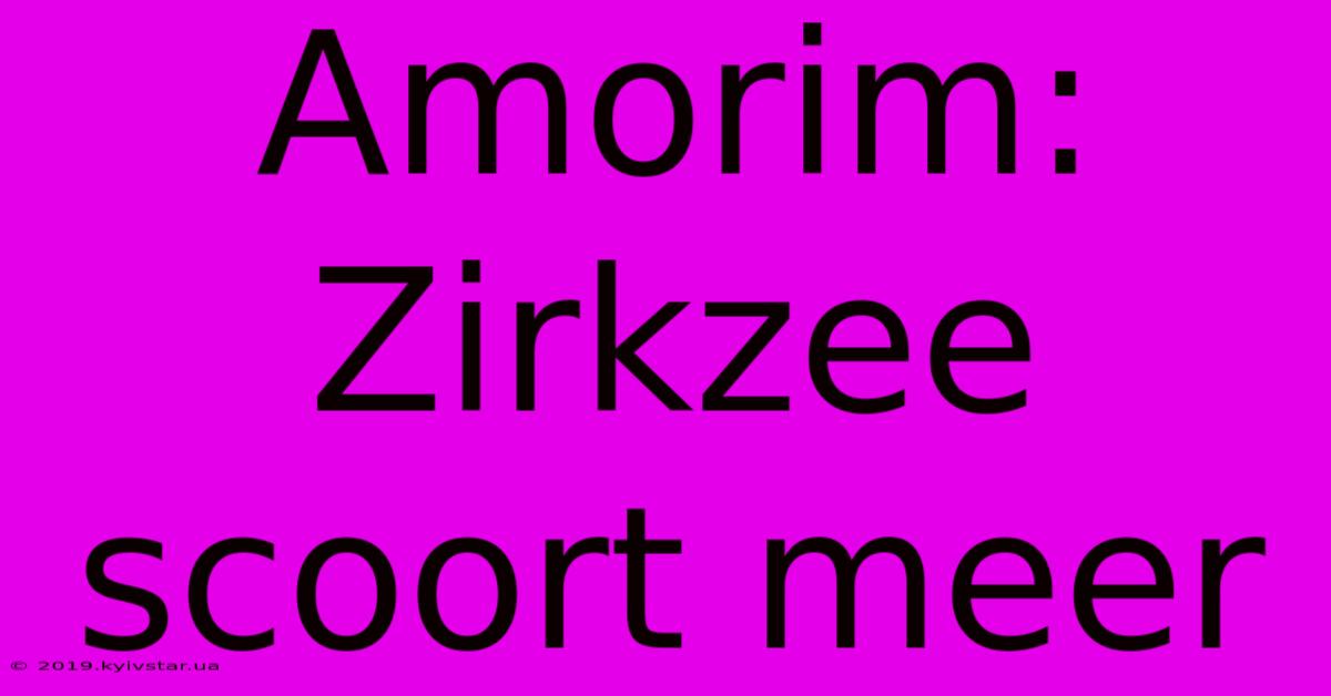 Amorim: Zirkzee Scoort Meer