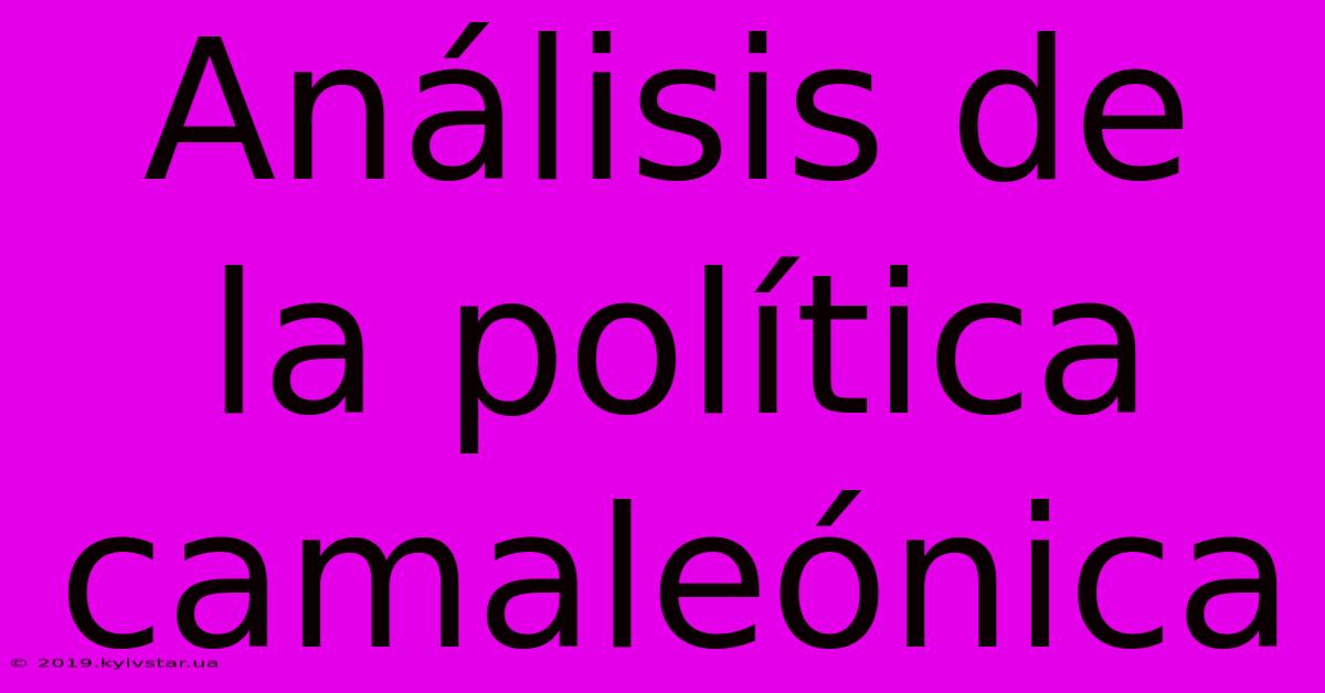 Análisis De La Política Camaleónica