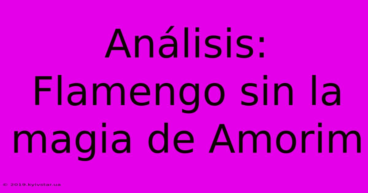 Análisis: Flamengo Sin La Magia De Amorim