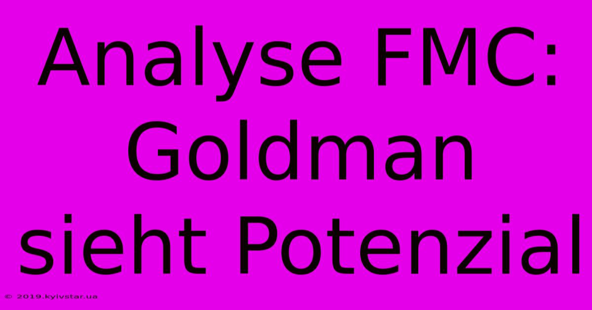 Analyse FMC: Goldman Sieht Potenzial