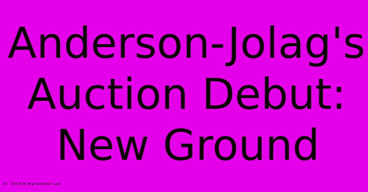 Anderson-Jolag's Auction Debut: New Ground