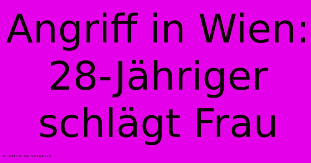 Angriff In Wien: 28-Jähriger Schlägt Frau